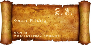 Rossa Mihály névjegykártya